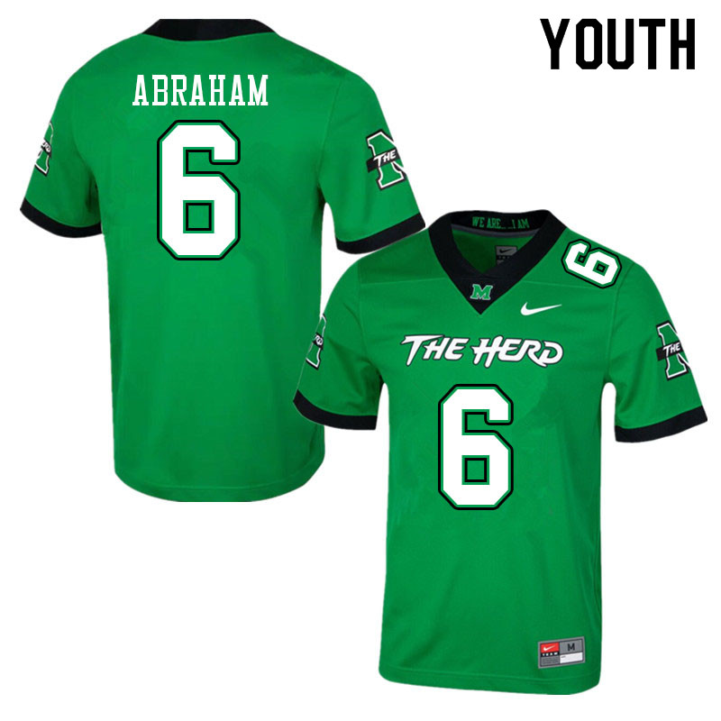 Youth #6 Micah Abraham Marshall Thundering Herd College Football Jerseys Sale-Green - Click Image to Close